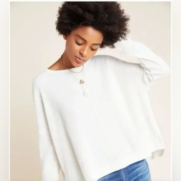 Anthropologie Tops - Anthropologie Oversized Cropped Waffle Weave Long Sleeve Top. Size XS.